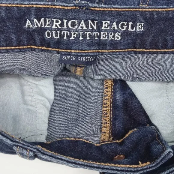American Eagle AEO Denim Midi Super Stretch Denim Shorts Size 0 - Picture 7 of 9